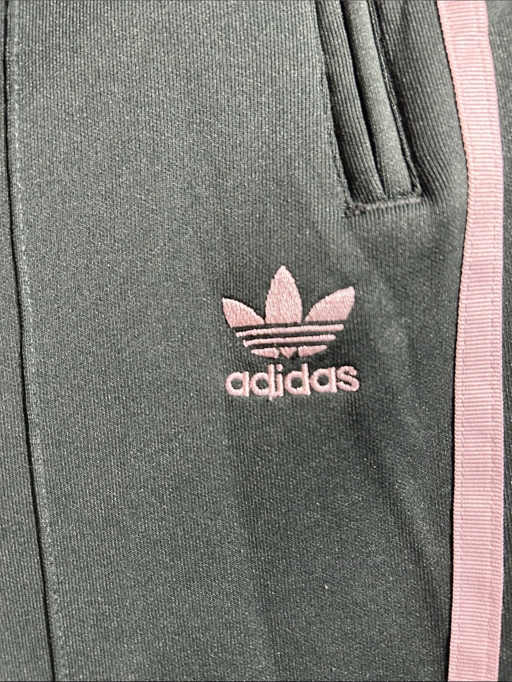 adidas Women’s Dark Green Track Pants with White Side Stripes